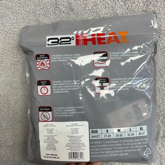 NEW 32 Degrees Women's M 2 -Pack Base Layer Black Legging - Picture 6 of 6